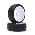 VTEC 1/8 Off-Road Buggy -Racing Slick- Komplettrad - Strassenreifen auf weisser Felge (1 Paar)