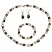 Multi-Color Freshwater Pearl Necklace Earrings Bracelet Set 7-8mm 18
