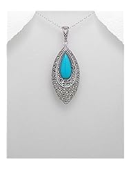 Marcasite Pendant Necklace In 92.5 Sterling Silver