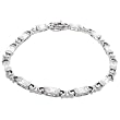 Sterling Silver Rhodium Plated Emerald Cut Fashion Bracelet, Clear