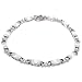 Sterling Silver Rhodium Plated Emerald Cut Fashion Bracelet, Clear