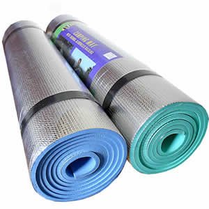 2 x Aluminium Foil Backed Thermal Camping Roll Ground Mats