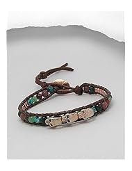 Skull Cotton Semi GemStone Beads Bracelet In Zinc