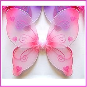  Sparkle Heart Butterfly Fairy Wings Select Color: pink