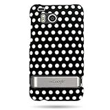 Hard Snap-on Shield RUBBERIZED With WHITE BLACK DOTS POLKA Design Faceplate ....