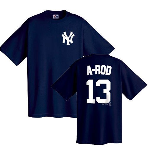 Alex Rodriguez (New York Yankees) Youth Name and Number T-Shirt (Navy)