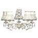 Glass Turret 5 Light Chandelier with Skirt Dangle Ivory Shade