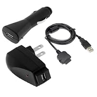 Car Charger + AC Charger + USB Cable for Microsoft Zune 80GB/4GB/8GB/30GB/16GB/120GB