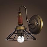 YOBO Lighting Antique 1-light Wood Rustic Gooseneck Caged Barn Wall Sconce Lighting