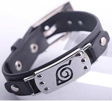 BST Unisex Young Fashion Jewelry Punk Alloy Cosplay Naruto Hokage Ninjia Bracelet Leather Bracelet Shamballa Bracelets