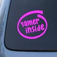 GAMER INSIDE - Vinyl Car Decal Sticker #1791 | Vinyl Color: Pink