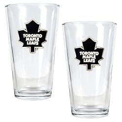Toronto Maple Leafs NHL 2pc Pint Ale Glass Set - Primary Logo by Great American Products