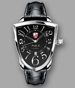 Towson Pride II Watch with Leather Band (Black Dial)