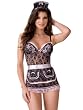 Sexy Babydoll French Maid Apron Thong and Maids Hat Included Sizes S M or L