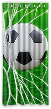 Smiling You TEXT CUSTOMIZED Soccer Pattern Washable Curtain 50"x108" (one piece)