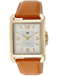 Tommy Hilfiger Womens 1781210 Sport Tank Gold Plated Tan Watch