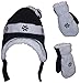 N'Ice Caps Boys Snowflake Embroider Sherpa Lined Micro Fleece Hat and Mitten Set