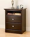 Prepac Regency Espresso Tall 2-Drawer Night Table