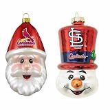 MLB St. Louis Cardinals Santa Cap and Top Hat Snowman Ornaments