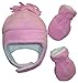 N'Ice Caps Girls Soft Sherpa Lined Micro Fleece Pilot Hat and Mitten Set