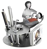Female Dentist with Patient Business Card & Pen Holder