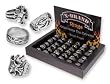 36 Piece X Brand Extreme Silver Rings w/ Display