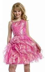 Girls Chiffon/Taffeta/Tulle Crystal Lace Applique Beaded Crystals Flower-Girl Dress/Prom Dress/Wedding Dress 