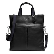 Coach Foldover Tote In Smooth Leather Men Color Black F71722
