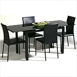 Estelle 5 Piece Dining Set in Black