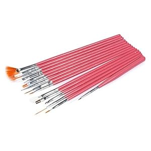 15 PENNELLI FINI BIANCO PER UNGHIE RICOSTRUZIONE NAIL ART