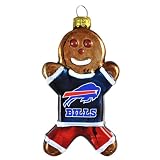 NFL Buffalo Bills Blown Glass Gingerbread Man Ornament