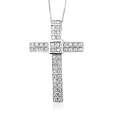 41Iu7sgoNsL. SL160  Certified 10k White Gold Cross Diamond Pendant Necklace (GH, SI I, 0.36 carat)