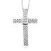 Certified 10k White Gold Cross Diamond Pendant title=