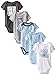 Calvin Klein Baby-Boys Newborn 5 Pack Creeper Set- Blue Gray Group