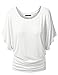 LL WT742 Women's Versatile Casual Short Sleeve Dolman Top – Loose Fit Boat Neck XXXL White