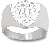Oakland Raiders NFL Sterling Silver 5/8 Charm Ring Sz 10 1/2