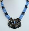 Blue Crystal Necklace with Matching Earrings