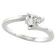 14K White Gold Diamond Engagement Ring - 0.31 Ct.