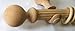 1-3/8 inch Wood Fluted Drapery Rod, Unfinished - 4' Long