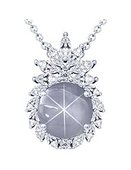 Platinum Oval Cut Blue Sapphire And Marquise Diamond Pendant