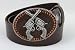 Whimsical Originals Brown Leather Belt Tooled Leather Metal Guns Buckle