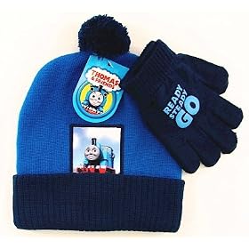 Thomas & Friends Knit Boy's Winter Hat Gloves Set Size: 4-6X Blue
