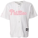 MLB Majestic Philadelphia Phillies Youth Girls Replica Jersey - White-Pink (8/10)