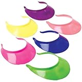 Dozen Assorted Neon Brights Plastic Visors