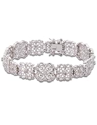 Sterling Silver and Diamond Accent Scrollwork Doily Bracelet