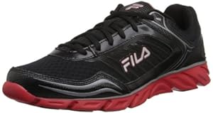 Fila Men's Memory Fresh 2 Running Shoe,Black/Fila Red/Metallic Silver,7 M US