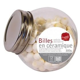 Billes de Cuisson C�ramique - 300 gr - Bocal en Verre avec couvercle m�tal