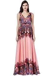 V-neck Natural   Waistline General Print Chiffon Evening Dress/Prom Dress 
