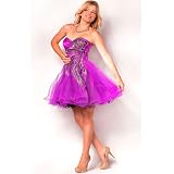 Nina Canacci Juniors Purple Peacock Style Cocktail Dress Size 0-18