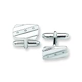 Sterling Silver and Diamond Cufflinks